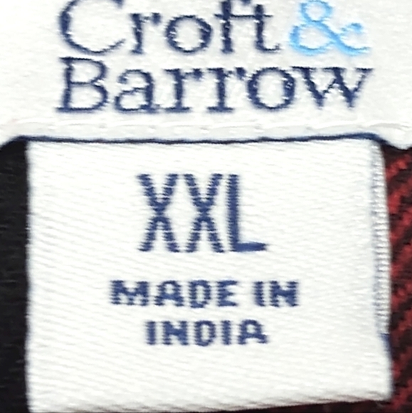 Craft & Barrow shirt black & red buff check long sleeves button down Size: XXL - Picture 4 of 6